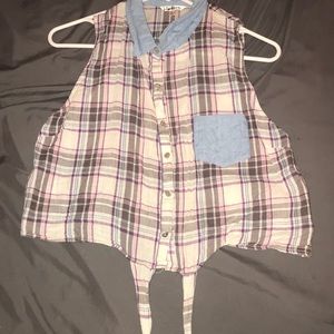 Plaid jean shirt